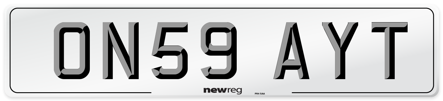 ON59 AYT Number Plate from New Reg